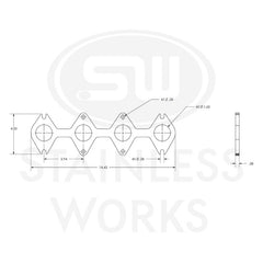 Stainless Works Small Block Ford 4.6L 3V Round Port Header 304SS Exhaust Flanges 1-5/8in Primaries