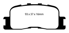 EBC 02-03 Lexus ES300 3.0 Yellowstuff Rear Brake Pads