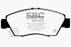 EBC 12 Acura ILX 1.5 Hybrid Yellowstuff Front Brake Pads