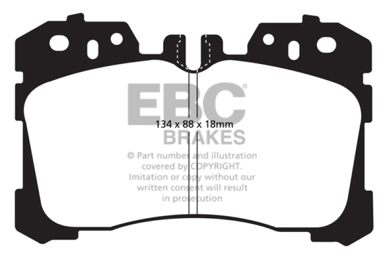 وسادات الفرامل الأمامية Yellowstuff لسيارة Lexus LS460 4.6 EBC 07+