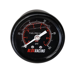 BLOX Racing Liquid-Filled Fuel Pressure Gauge 0-100psi (Black Face)