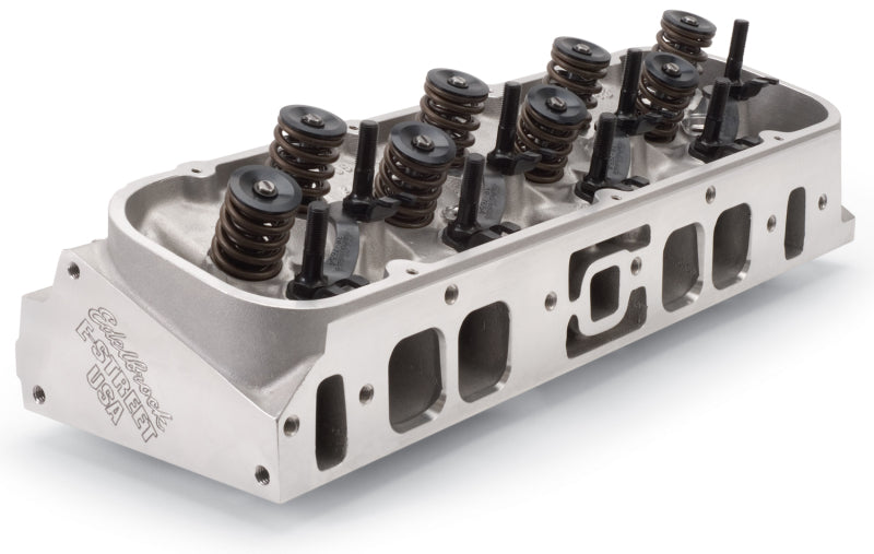 رأس أسطوانة Edelbrock E-Street BB Chevy Oval Port كامل مفرد