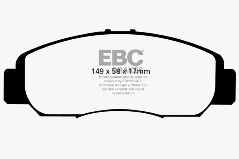 وسادات الفرامل الأمامية من نوع Yellowstuff لسيارة Acura CSX (كندا) 2.0 EBC 06-11