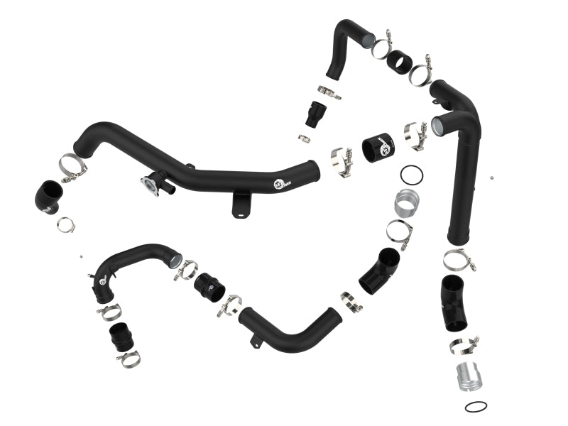 طقم أنابيب شحن ساخنة وباردة من الألومنيوم لسيارة فورد برونكو V6-2.7Ltt BladeRunner 21-23 من aFe - باللون الأسود