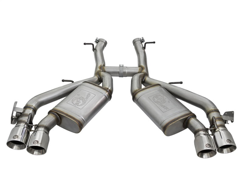 aFe MACHForce XP 3in 304 SS Axle-Back Dual Exhaust (NPP) مع أطراف مصقولة 16-17 Camro SS V8-6.2L