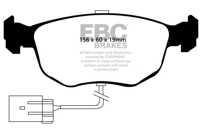 وسادات الفرامل الأمامية من Redstuff لسيارة Ford Contour 2.5 SVT موديل 1998-1999 من EBC