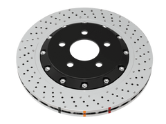 DBA 16-18 Ford Focus RS Front 5000 Series 2-Piece Drilled Rotor w/Black Hat