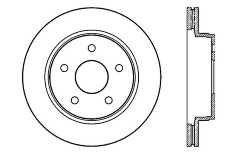 StopTech 04-06 Dodge Durango / 02-10 Ram 1500 (exc Mega Cab) Front Left Slotted & Drilled Rotor