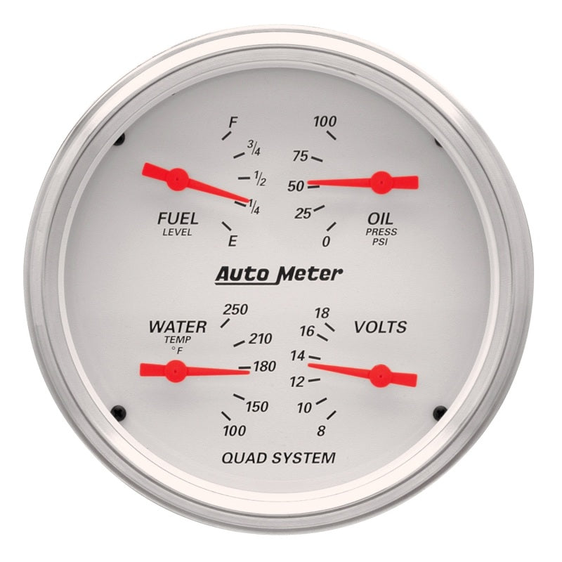 AutoMeter Gauge Kit 2 Pc. Quad & Speedometer 5in. Arctic White