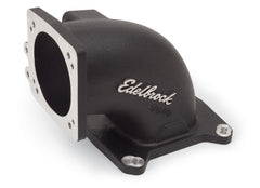 كوع سحب عالي التدفق من Edelbrock مقاس 95 مم جسم الخانق إلى الحافة المربعة ذات اللون الأسود