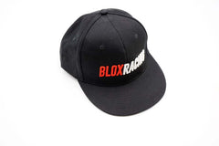 قبعة BLOX Racing Snapback باللون الأسود مع شعار باللونين الأحمر والأبيض - Blox Racing - قبعة مسطحة جديدة