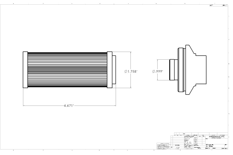 فلتر خطي AeroMotive - (AN-12 ORB) عنصر زجاجي دقيق مقاس 10 ميكرون