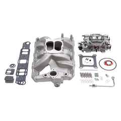 طقم مشعب السحب وكاربيراتور Edelbrock Performer RPM Pontiac ذو اللمسة الطبيعية