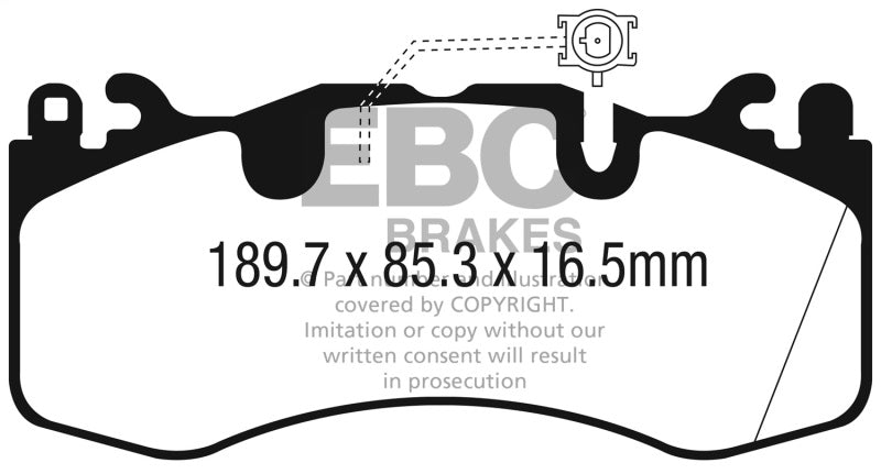 EBC 2016+ Maserati Levante 3.0TT (424) Yellowstuff Front Brake Pads