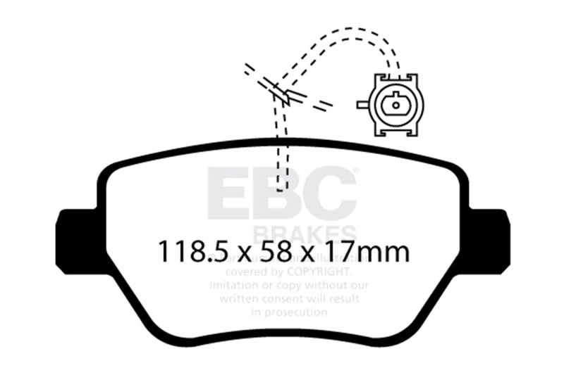 EBC 14-17 Maserati Ghibli (330 PS Package ONLY) Yellowstuff Rear Brake Pads