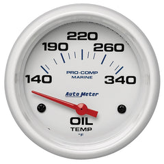 Autometer Marine White Air-Core Electric Oil Temperature Gauge 2-5/8in 140-300 Deg F