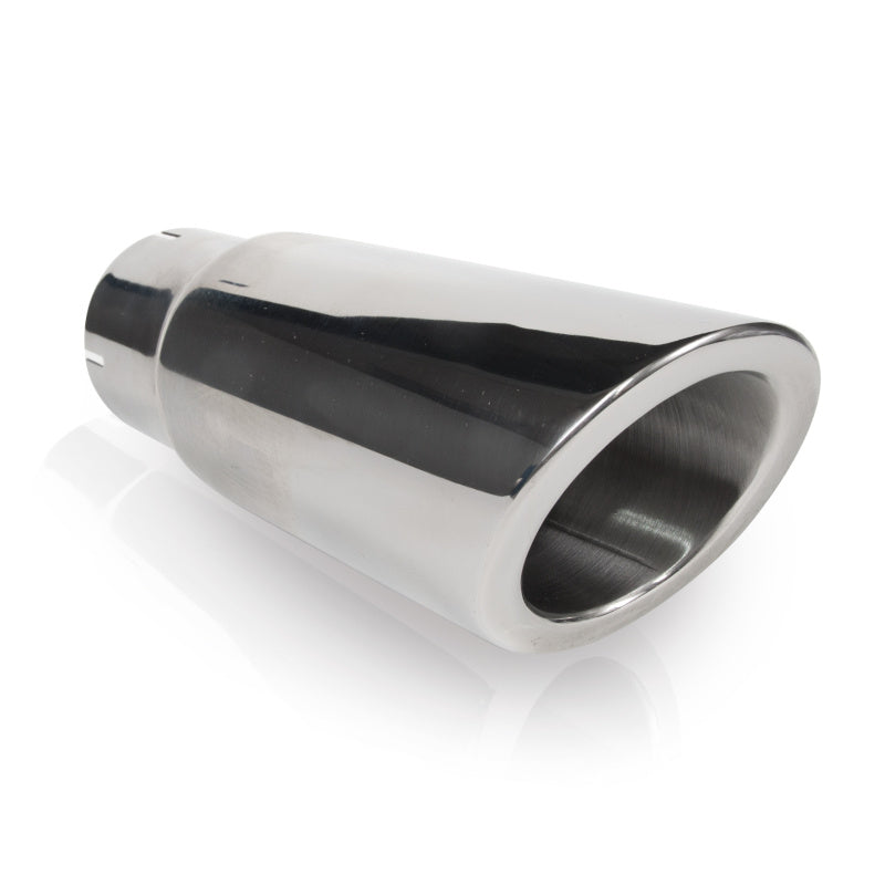 Stainless Works Double Wall Slash Cut Exhaust Tip - 3 1/2in Body 2 1/2in ID