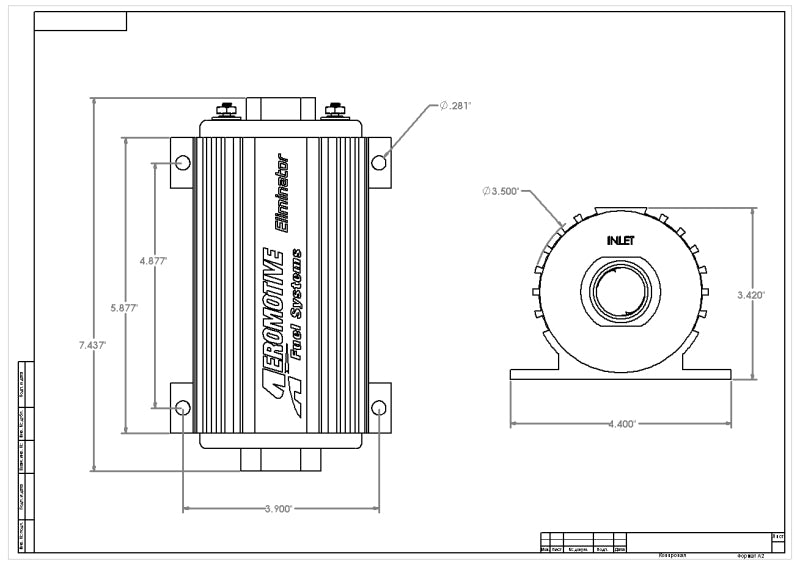 Aeromotive Eliminator-Series Fuel Pump (EFI or Carb Applications)