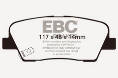 EBC 06-09 Hyundai Entourage 3.8 Greenstuff Rear Brake Pads