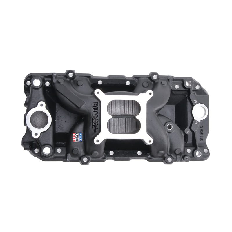 مشعب سحب Edelbrock إصدار Nascar RPM Air-Gap لمحرك Chevy Big-Block 396-502 مع منافذ بيضاوية