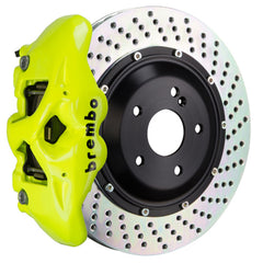 بريمبو 12-21 جراند شيروكي SRT8 Rr GT BBK 4Pist Cast 380x28 2pc Rotor Drilled-Fluo. أصفر