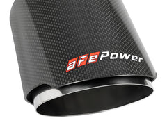 aFe MACH Force-Xp 304 SS Clamp-On Exhaust Tip 2.5in. Inlet / 4.5in. Outlet / 7in. L - Carbon Fiber