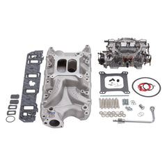 طقم مشعب السحب وكاربيراتور Edelbrock Performer RPM Small Block Ford 289-302 بلمسة نهائية طبيعية