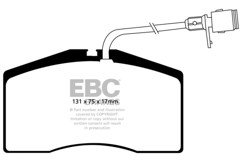 وسادات الفرامل الأمامية من Yellowstuff لسيارة Audi S8 4.2 EBC 01-03