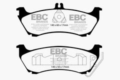 EBC 99-02 Mercedes-Benz M-Class (ML) ML320 3.2 Greenstuff Rear Brake Pads