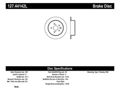 StopTech 06-10 Lexus IS 250/IS 300/IS 350 SportStop Slotted & Drilled Left Rear Rotor