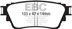 EBC 18-21 Mitsubishi Outlander Yellowstuff Rear Brake Pads