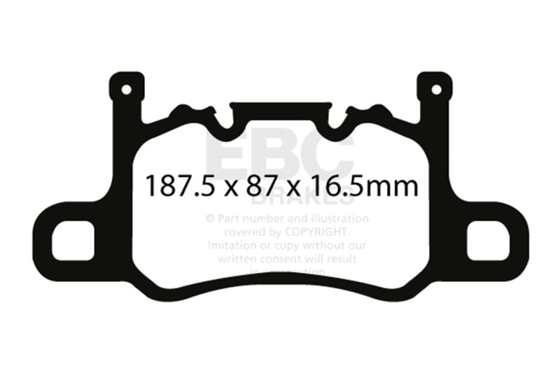 EBC 13-15 Porsche 911 (991) (Cast Iron Rotor only) 3.8 GT3 Yellowstuff Rear Brake Pads