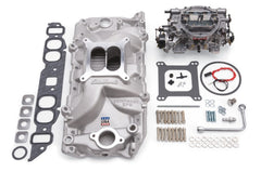 طقم مشعب السحب وكاربوريتر Edelbrock Performer RPM Big Block Chevrolet Oval Port ذو اللمسة الطبيعية