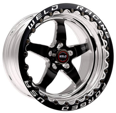 عجلة Weld S71 مقاس 17x10.5 / 5x115 مم BP / 6.7 بوصة BS سوداء (وسادة عالية) - قفل حبة واحدة أسود MT