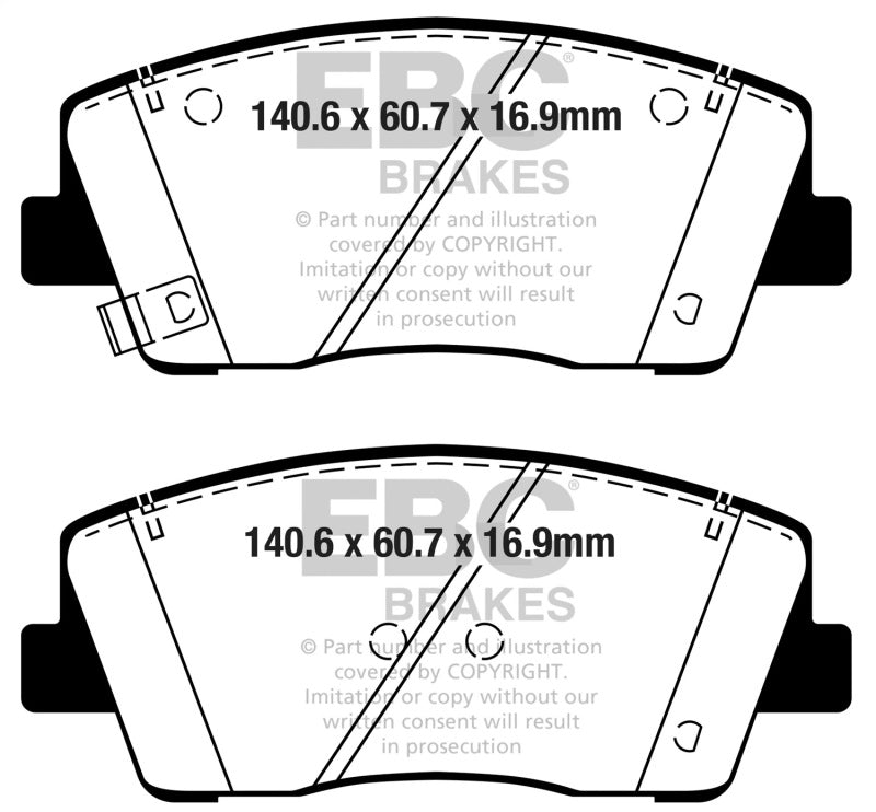 EBC 2019+ Genesis G70 2.0T Yellowstuff Front Brake Pads