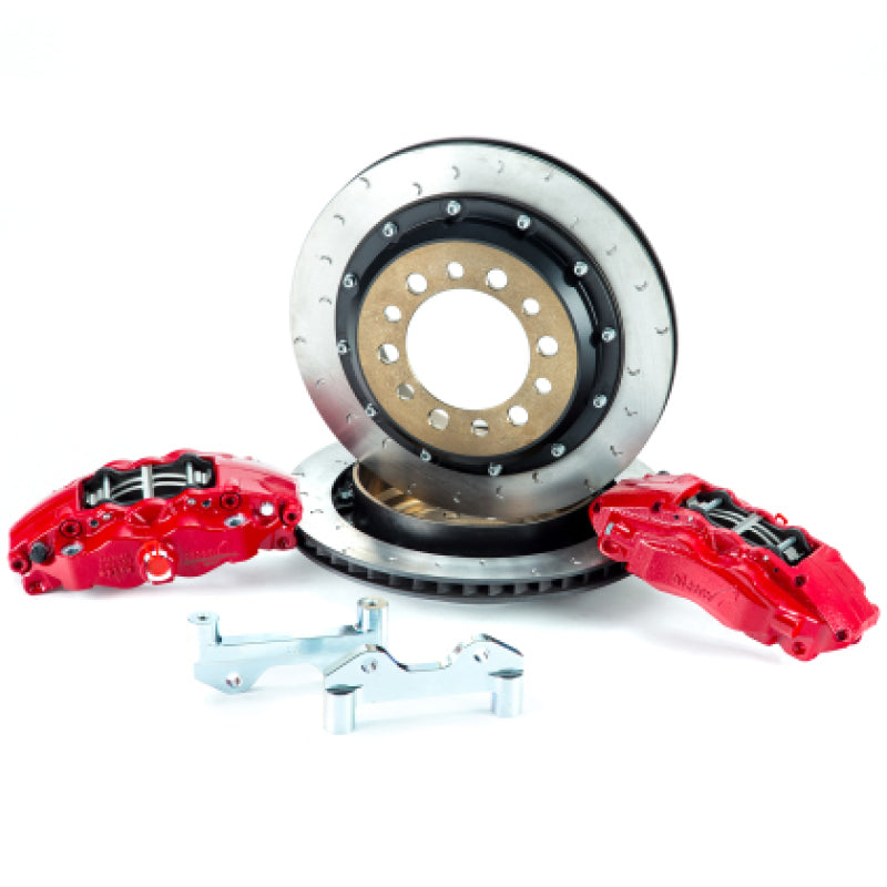 Alcon 07+ Jeep JK w/ 5x5.5in Hub 355x22mm Rotor 4-Piston Red Calipers Rear Brake Upgrade Kit