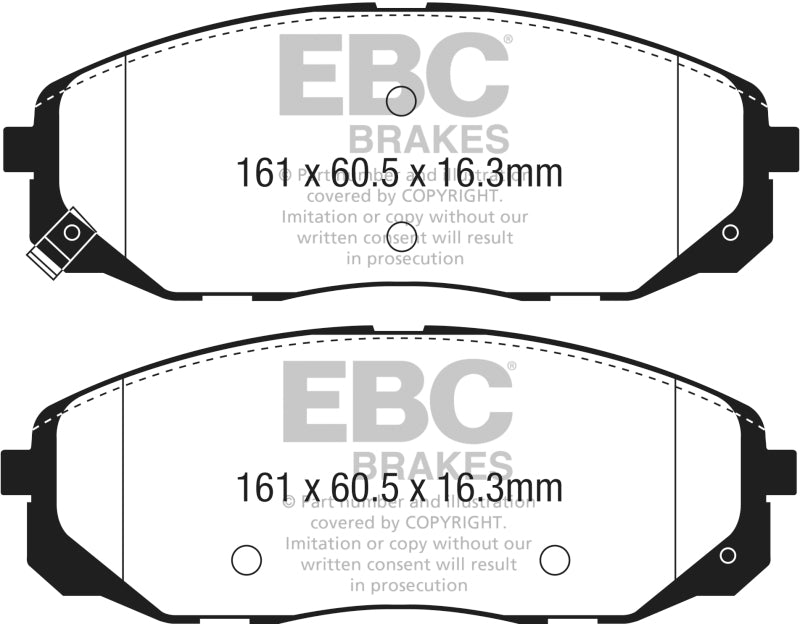 EBC 2015+ Kia Sedona 3.3L Greenstuff Front Brake Pads