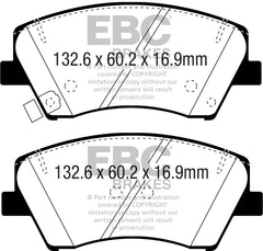 EBC 2017+ Hyundai Elantra 1.4L Turbo Yellowstuff Front Brake Pads