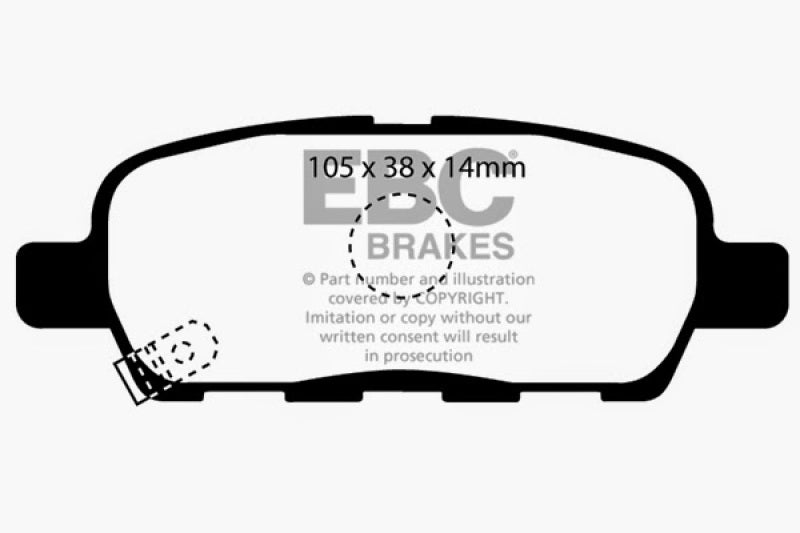 وسادات الفرامل الخلفية Greenstuff لسيارة Infiniti EX35 3.5 EBC 08-13