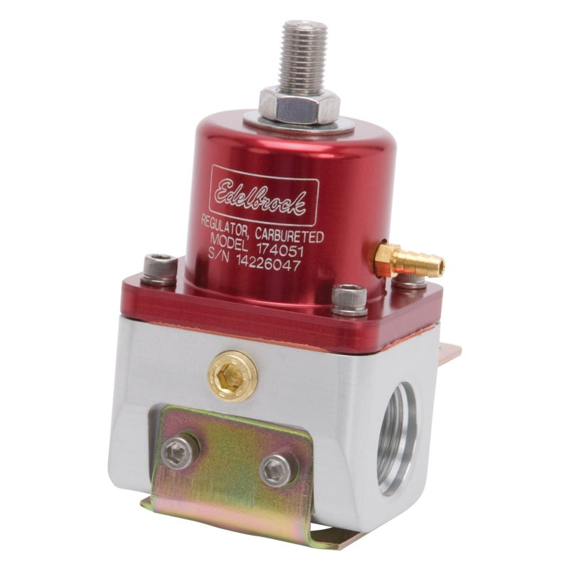 منظم ضغط الوقود Edelbrock مكربن ​​180 جالون في الساعة 5-10 رطل لكل بوصة مربعة -10 دخول/خروج -6 عودة أحمر/شفاف