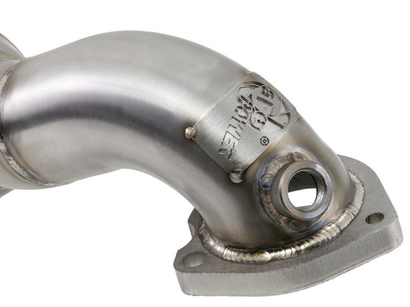 aFe 09-13 MINI Cooper S (R56) L4 1.6L (t) Twisted Steel Down Pipe 2-1/2in 304 Stainless Steel w/ Cat