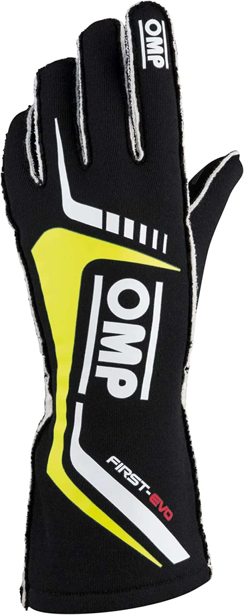 OMP First Evo Gloves Black/Yellow - Size S (Fia 8856-2018)