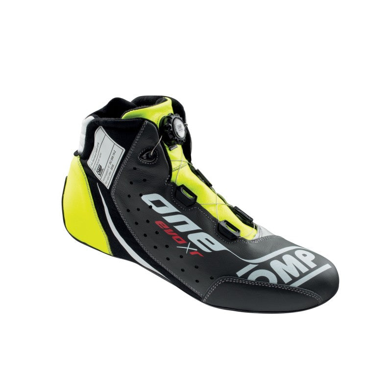 OMP One Evo X R Shoes Black/Silver/Fluorescent Yellow - Size 48 (Fia 8856-2018)