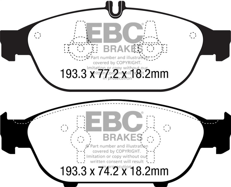 EBC 12+ Mercedes-Benz E550 4.6 Twin Turbo Coupe Yellowstuff Front Brake Pads