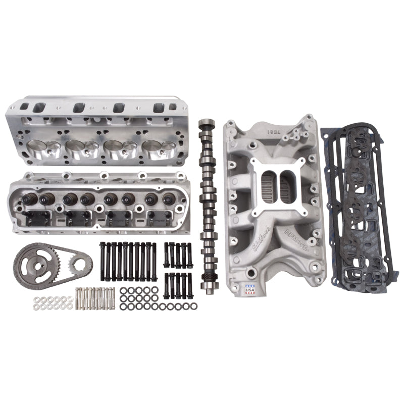 طقم Edelbrock Top End لـ S/B Ford 351W - 460+ حصان مع رؤوس RPM Xtreme وعمود كامات أسطواني