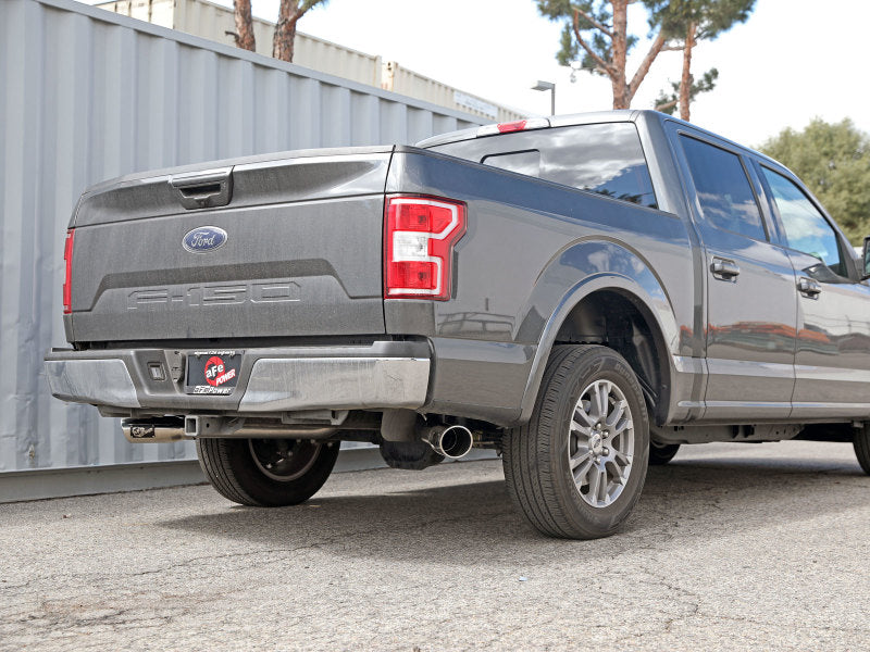 عادم خلفي من نوع aFe Gemini XV مقاس 3 بوصات من مادة 304 SS لسيارة Ford F-150 V6 سعة 2.7 لتر/3.5 موديلات 2015-2020 مع أطراف مصقولة