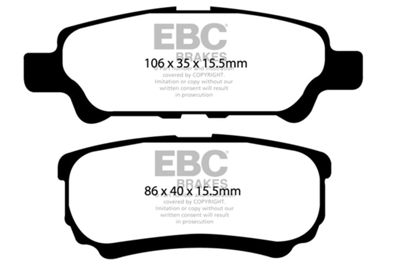 EBC 06-12 Dodge Caliber 2.4 Extra Duty Rear Brake Pads