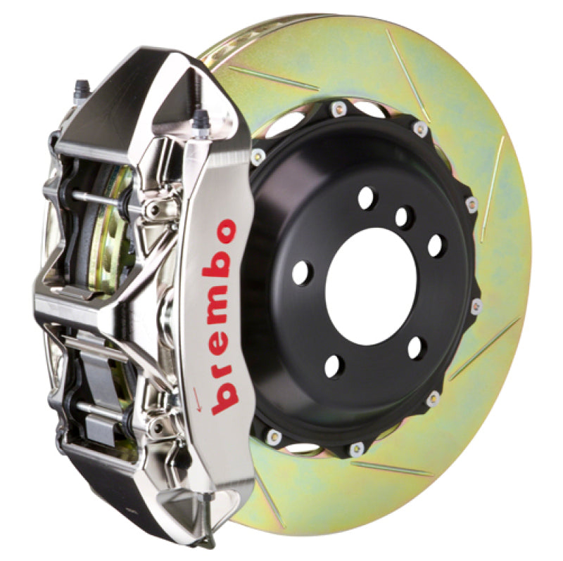 Brembo 00-02 S4/02-05 A4/06-08 A4 Fr GTR BBK 6 Pist Billet 355x32 2pc Rotor Slotted Type1 - Nickel