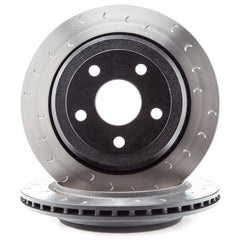 طقم فرامل خلفي من Alcon 2007+ Jeep JK-JL 330x22mm Rotors 4-Piston Red Calipers (يتضمن خطوط الفرامل)