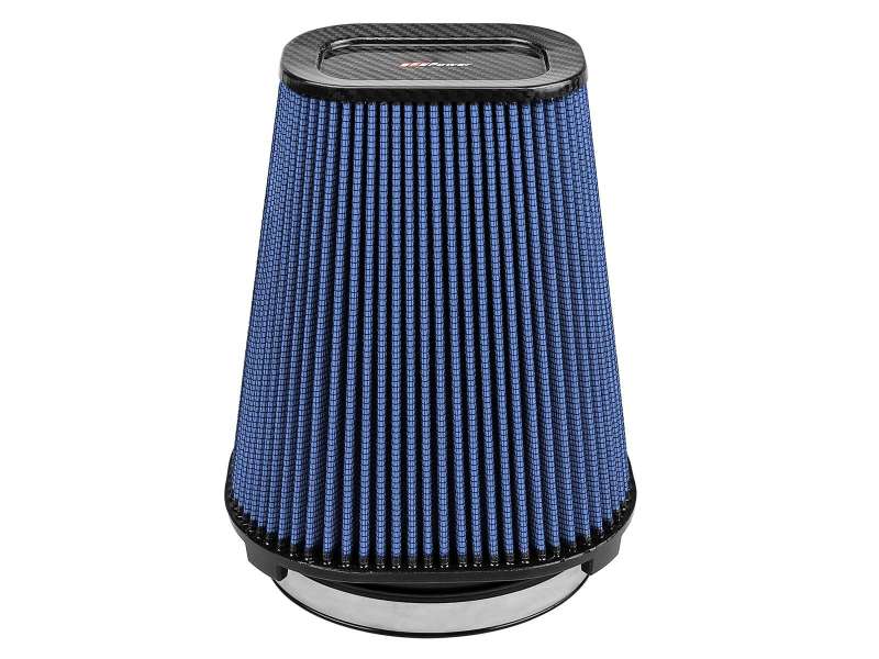 aFe Magnum FLOW Pro 5R Air Filter (5.5x 7.5)in F (9x 7)in B (5.8 x 3.8)in T (Carbon Fiber) x 10in H